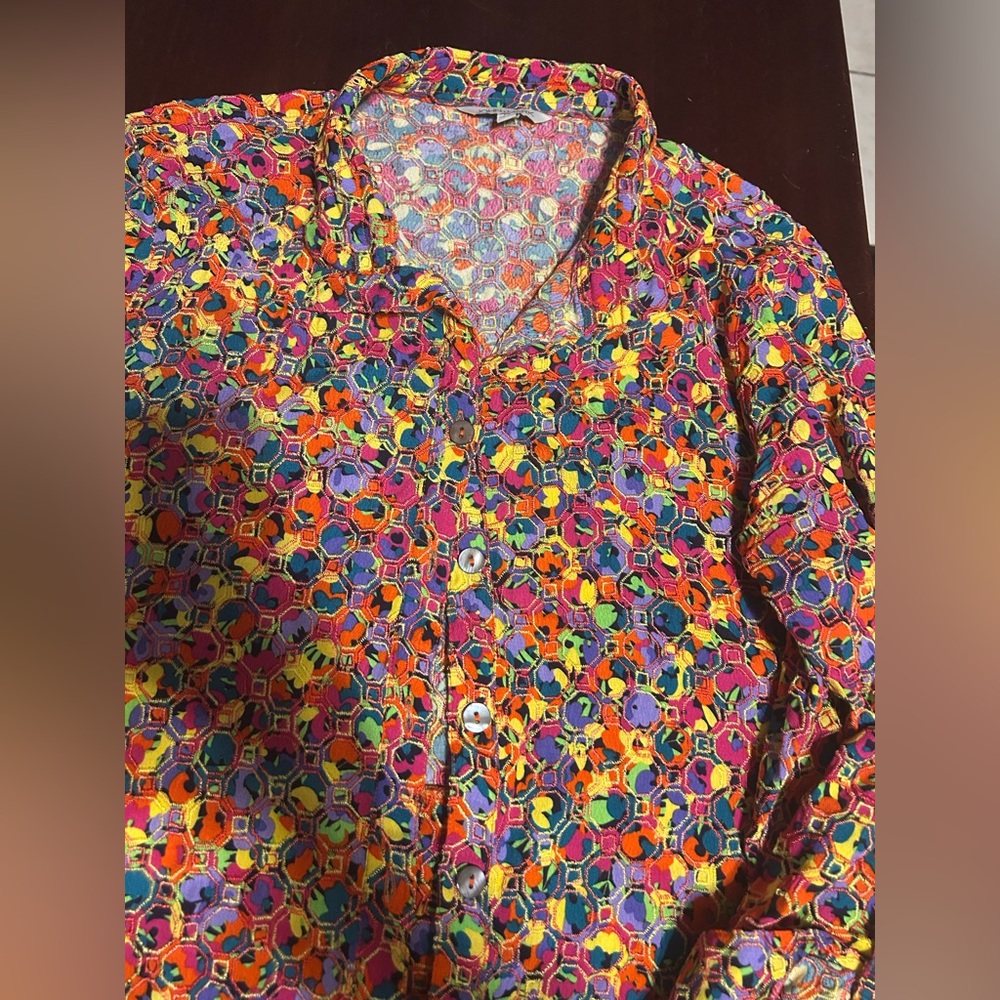 John Mark Multicolor Geometric Pattern Shirt - image 2